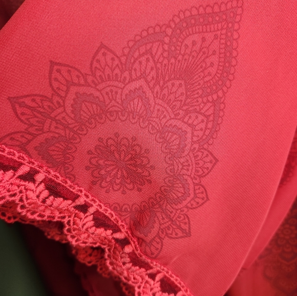 Red Sheer Kimono - Picture 2 of 3